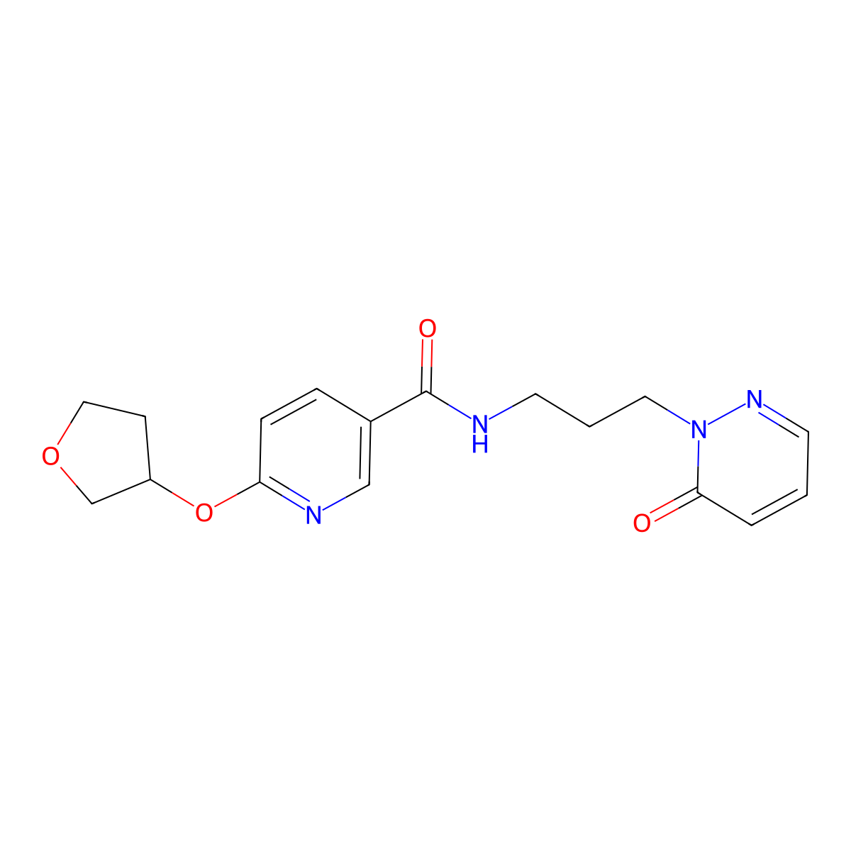 N-(3-(6-oxopyridazin-1(6H)-yl)propyl)-6-((tetrahydrofuran-3-yl)oxy)nicotinamide molecular structure, CAS 2034428-48-1
