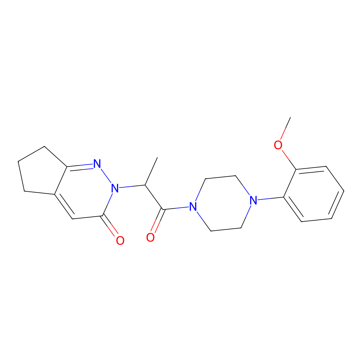 2-(1-(4-(2-methoxyphenyl)piperazin-1-yl)-1-oxopropan-2-yl)-6,7-dihydro-2H-cyclopenta[c]pyridazin-3(5H)-one molecular structure, CAS 2034428-54-9