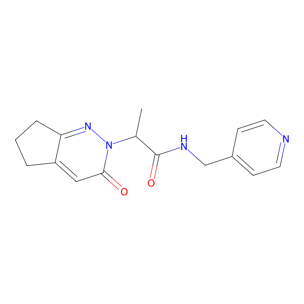2-{3-oxo-2H,3H,5H,6H,7H-cyclopenta[c]pyridazin-2-yl}-N-[(pyridin-4-yl)methyl]propanamide molecular structure, CAS 2034428-60-7