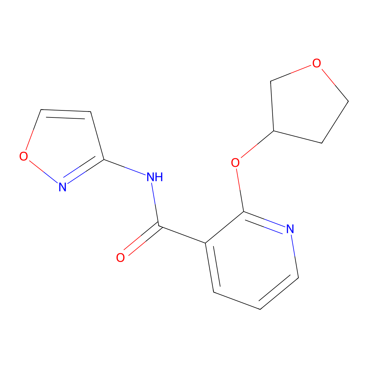 N-(isoxazol-3-yl)-2-((tetrahydrofuran-3-yl)oxy)nicotinamide molecular structure, CAS 2034428-62-9