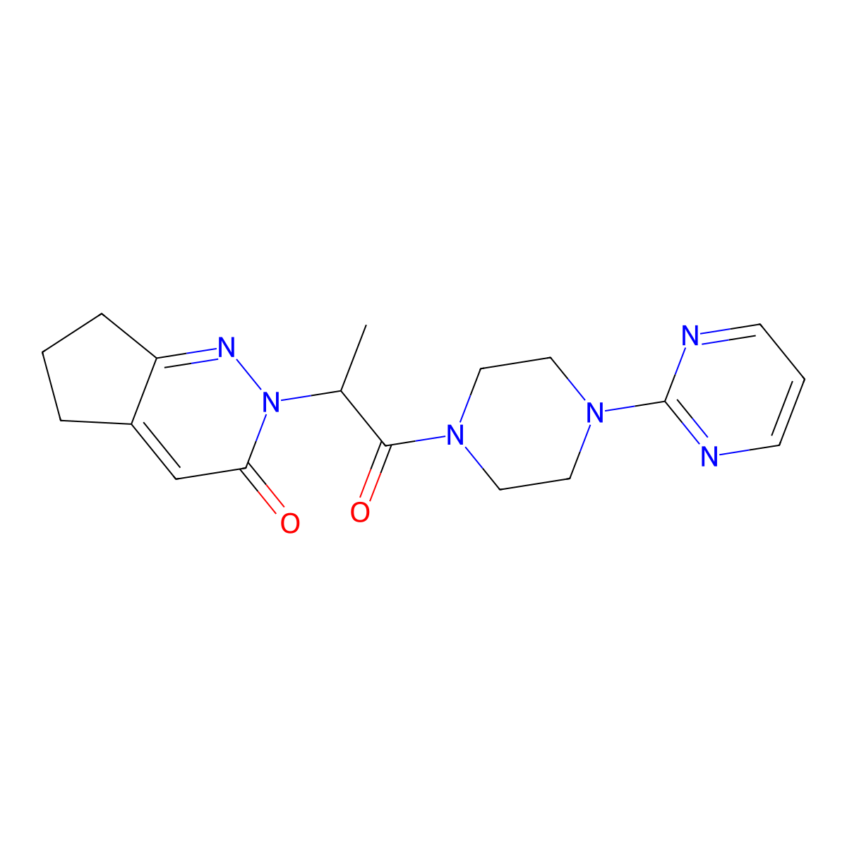 2-{1-oxo-1-[4-(pyrimidin-2-yl)piperazin-1-yl]propan-2-yl}-2H,3H,5H,6H,7H-cyclopenta[c]pyridazin-3-one molecular structure, CAS 2034428-66-3