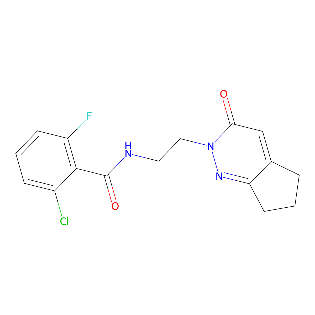 2-chloro-6-fluoro-N-(2-(3-oxo-3,5,6,7-tetrahydro-2H-cyclopenta[c]pyridazin-2-yl)ethyl)benzamide molecular structure, CAS 2034428-74-3