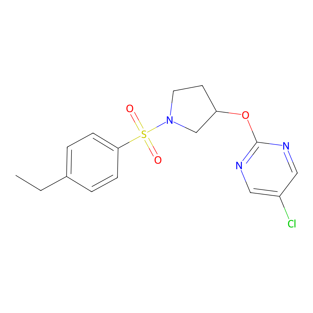 5-Chloro-2-((1-((4-ethylphenyl)sulfonyl)pyrrolidin-3-yl)oxy)pyrimidine molecular structure, CAS 2034429-10-0