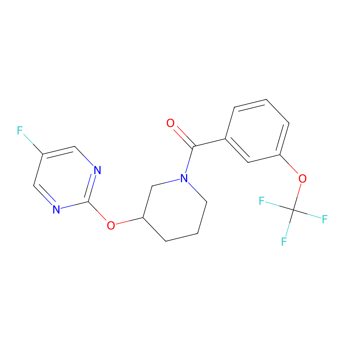 (3-((5-Fluoropyrimidin-2-yl)oxy)piperidin-1-yl)(3-(trifluoromethoxy)phenyl)methanone molecular structure, CAS 2034429-17-7