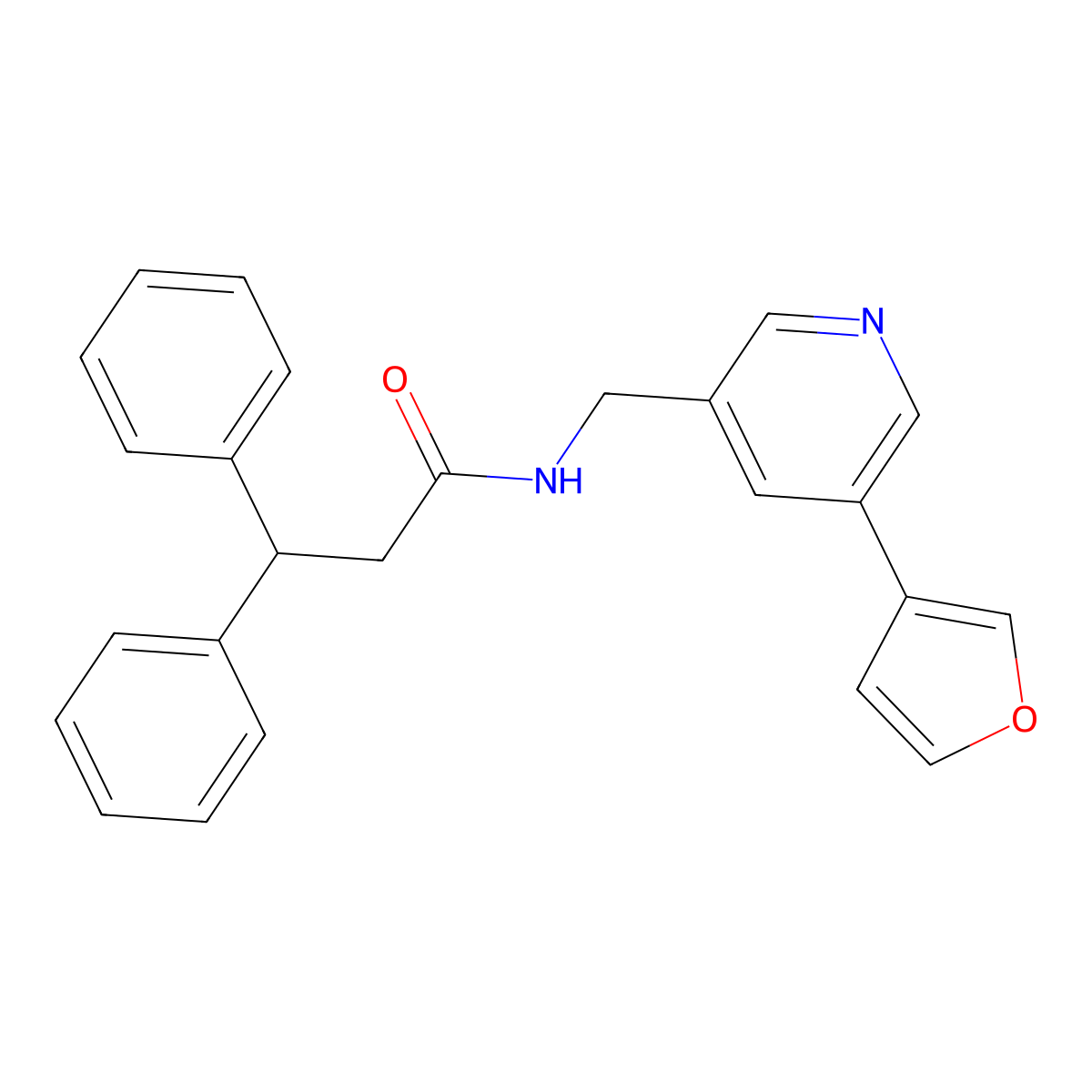 N-((5-(furan-3-yl)pyridin-3-yl)methyl)-3,3-diphenylpropanamide molecular structure, CAS 2034429-20-2