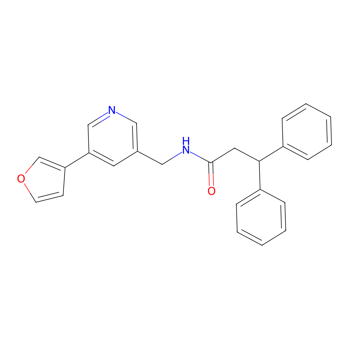 N-((5-(furan-3-yl)pyridin-3-yl)methyl)-3,3-diphenylpropanamide molecular structure, CAS 2034429-20-2