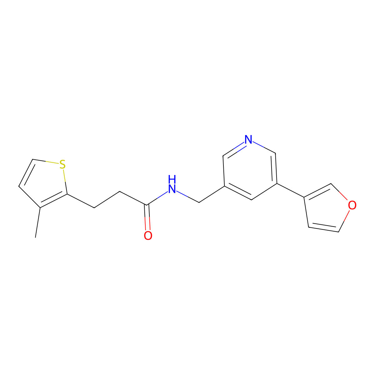 N-{[5-(furan-3-yl)pyridin-3-yl]methyl}-3-(3-methylthiophen-2-yl)propanamide molecular structure, CAS 2034429-28-0
