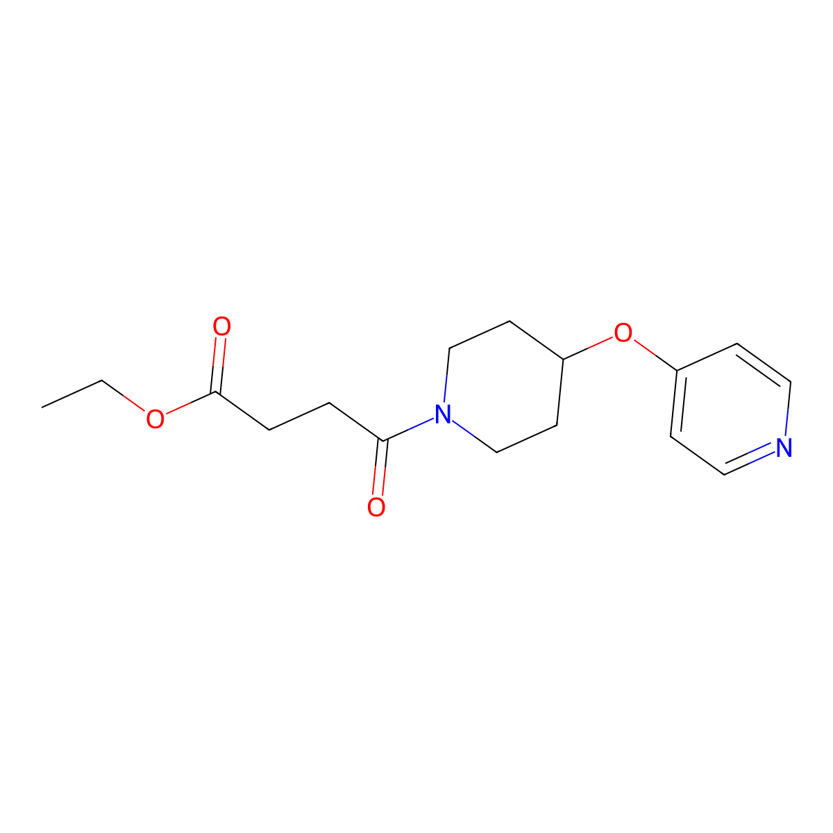 Ethyl 4-oxo-4-(4-(pyridin-4-yloxy)piperidin-1-yl)butanoate molecular structure, CAS 2034429-32-6