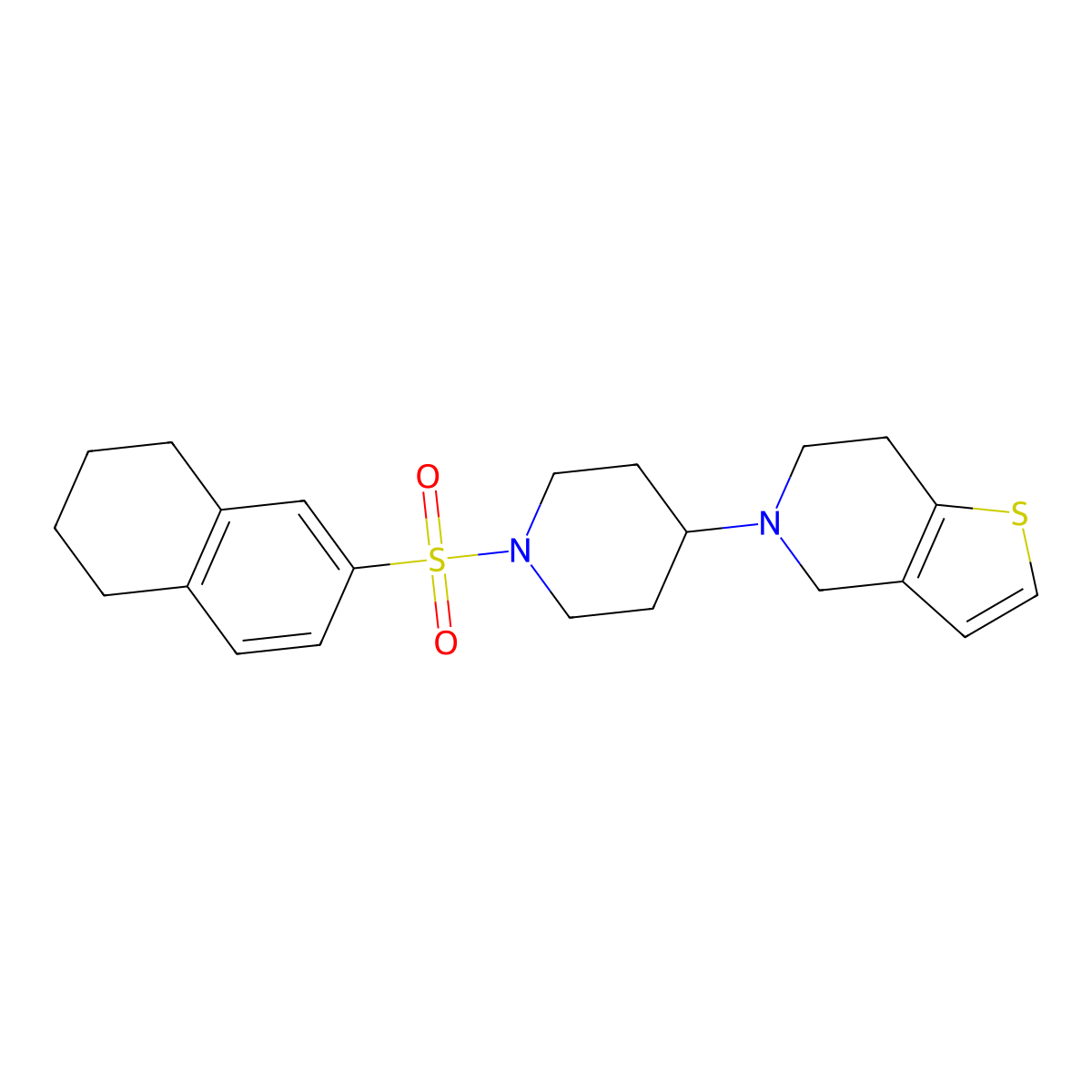 5-(1-((5,6,7,8-Tetrahydronaphthalen-2-yl)sulfonyl)piperidin-4-yl)-4,5,6,7-tetrahydrothieno[3,2-c]pyridine molecular structure, CAS 2034429-52-0