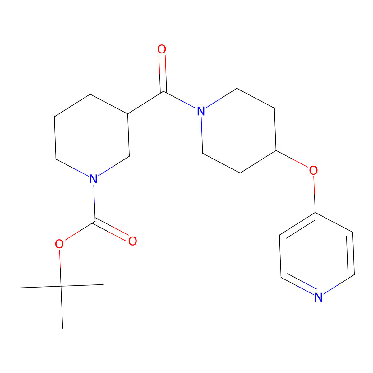 Tert-butyl 3-(4-(pyridin-4-yloxy)piperidine-1-carbonyl)piperidine-1-carboxylate molecular structure, CAS 2034429-57-5