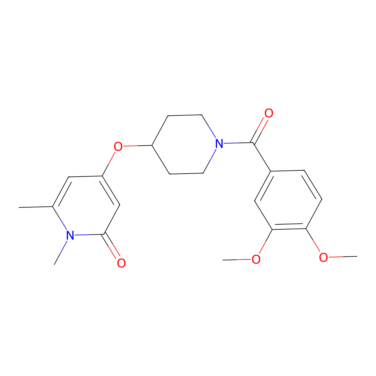 4-((1-(3,4-dimethoxybenzoyl)piperidin-4-yl)oxy)-1,6-dimethylpyridin-2(1H)-one molecular structure, CAS 2034429-62-2