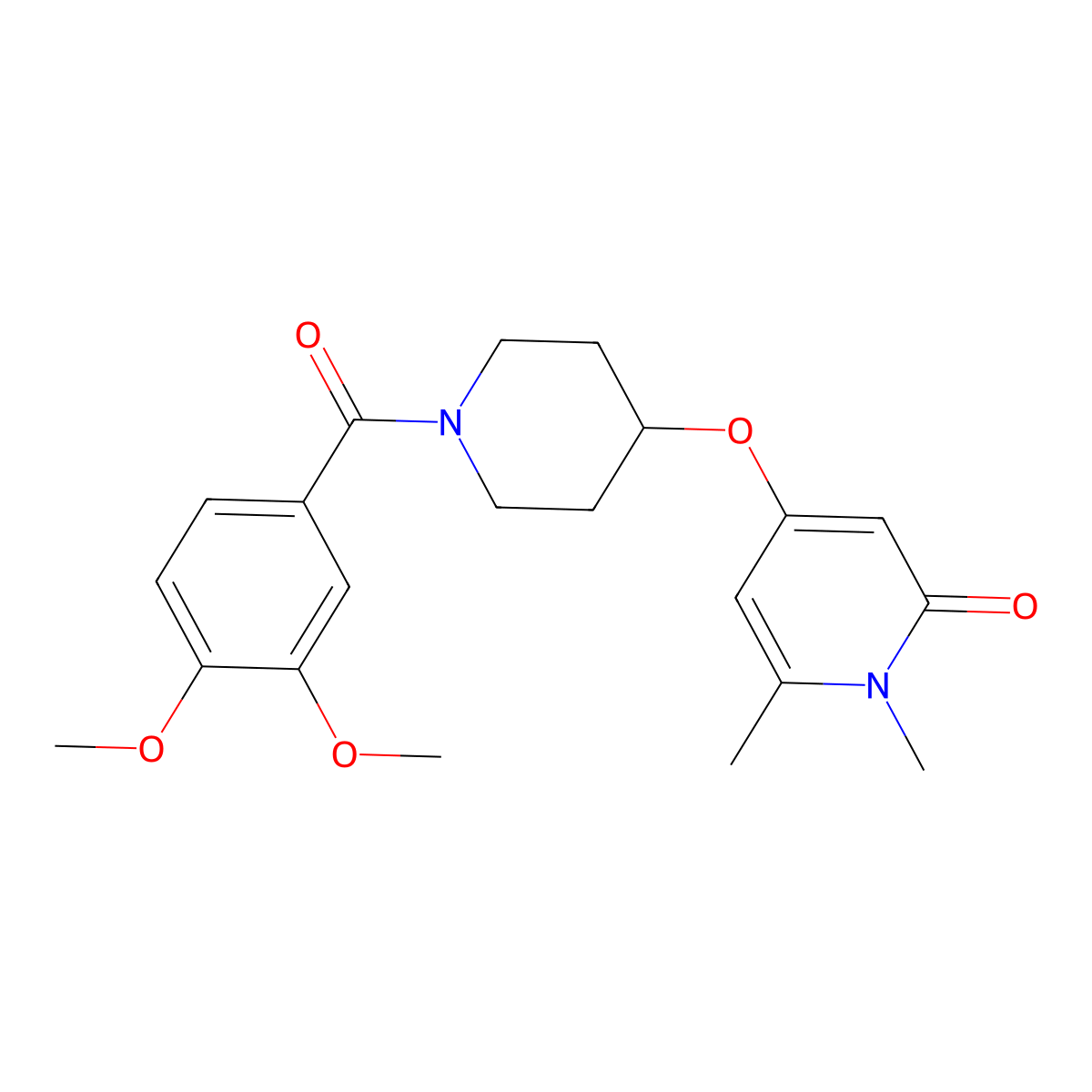 4-((1-(3,4-dimethoxybenzoyl)piperidin-4-yl)oxy)-1,6-dimethylpyridin-2(1H)-one molecular structure, CAS 2034429-62-2