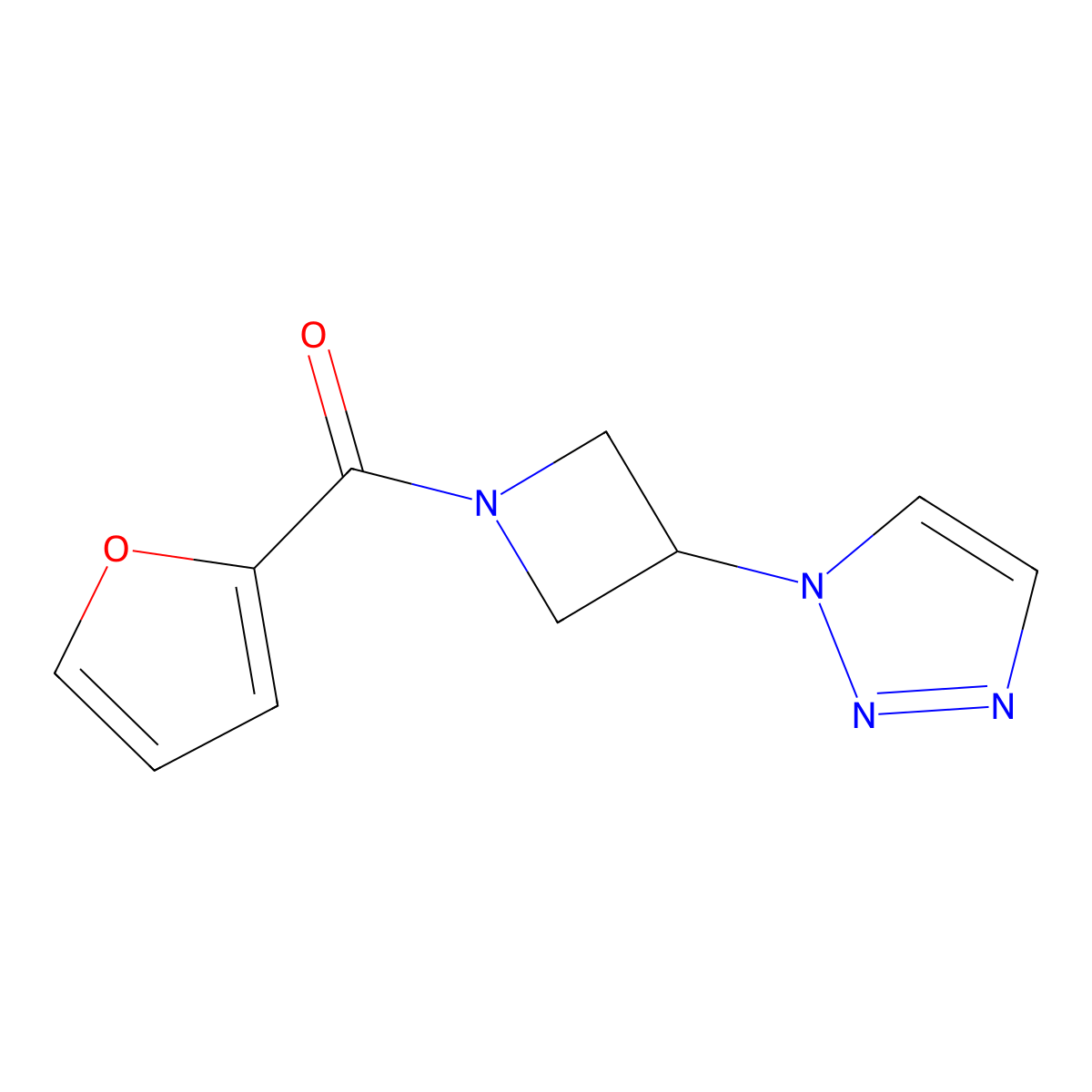 (3-(1H-1,2,3-triazol-1-yl)azetidin-1-yl)(furan-2-yl)methanone molecular structure, CAS 2034429-68-8