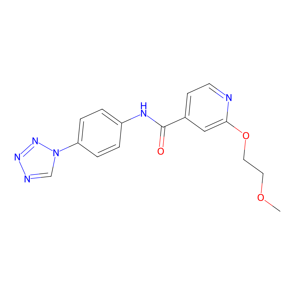 N-(4-(1H-tetrazol-1-yl)phenyl)-2-(2-methoxyethoxy)isonicotinamide molecular structure, CAS 2034429-69-9