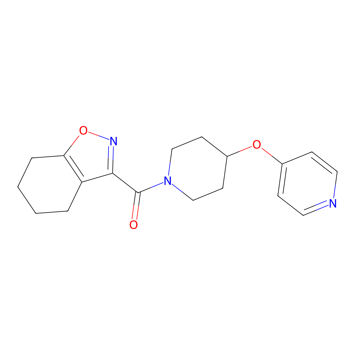 (4-(Pyridin-4-yloxy)piperidin-1-yl)(4,5,6,7-tetrahydrobenzo[d]isoxazol-3-yl)methanone molecular structure, CAS 2034429-71-3