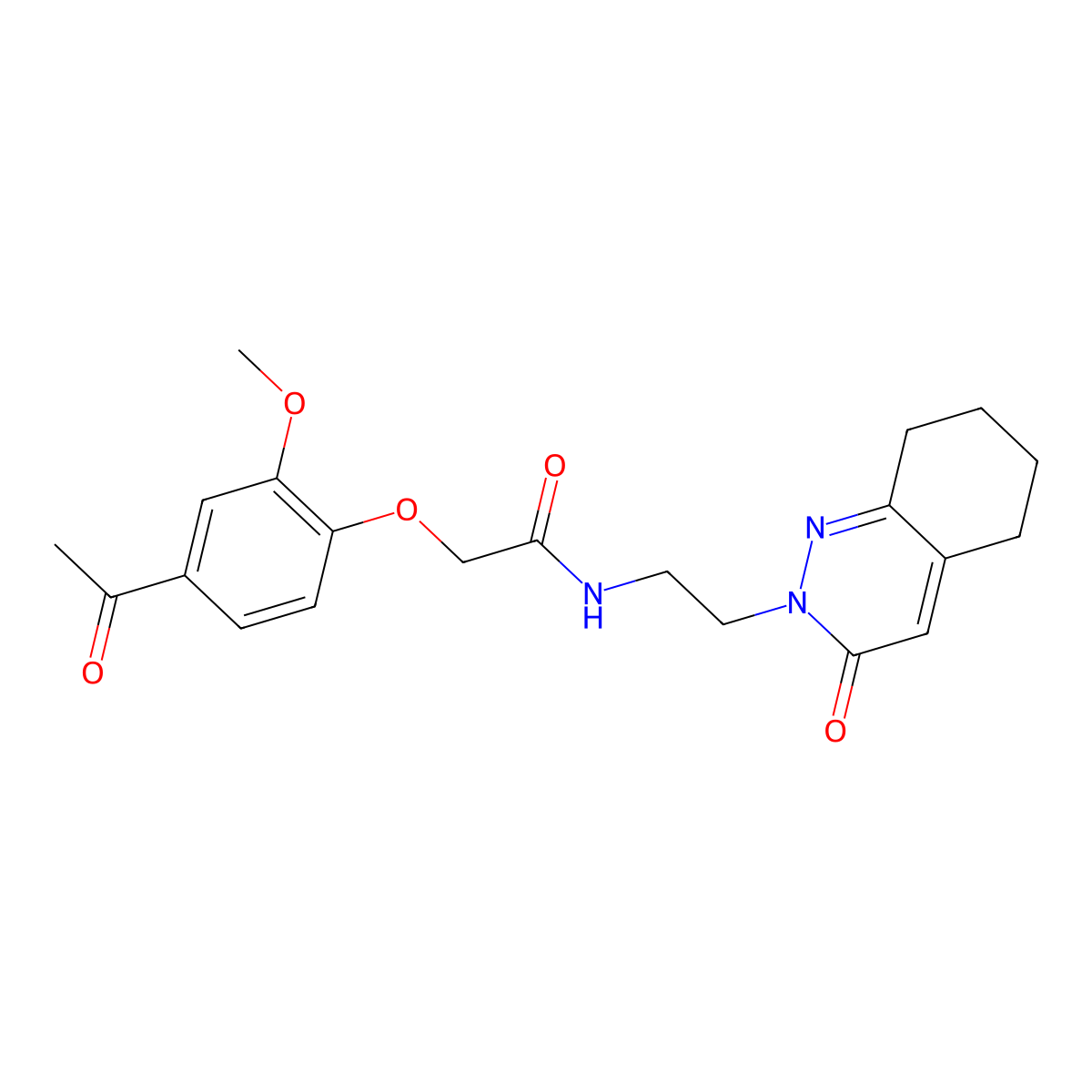 2-(4-acetyl-2-methoxyphenoxy)-N-(2-(3-oxo-5,6,7,8-tetrahydrocinnolin-2(3H)-yl)ethyl)acetamide molecular structure, CAS 2034429-80-4
