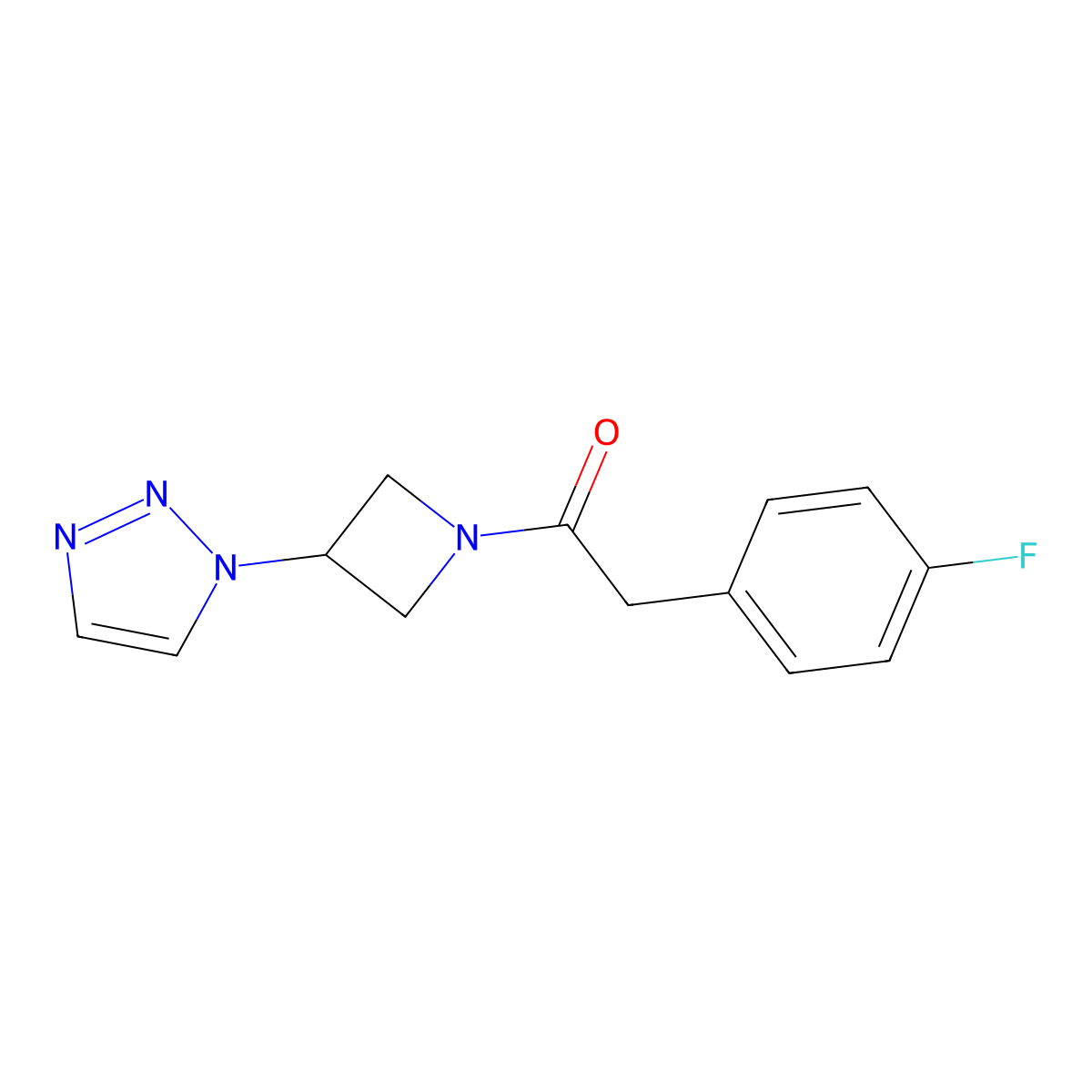 1-(3-(1H-1,2,3-triazol-1-yl)azetidin-1-yl)-2-(4-fluorophenyl)ethanone molecular structure, CAS 2034429-88-2