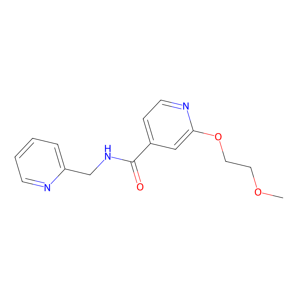 2-(2-methoxyethoxy)-N-(pyridin-2-ylmethyl)isonicotinamide molecular structure, CAS 2034429-91-7