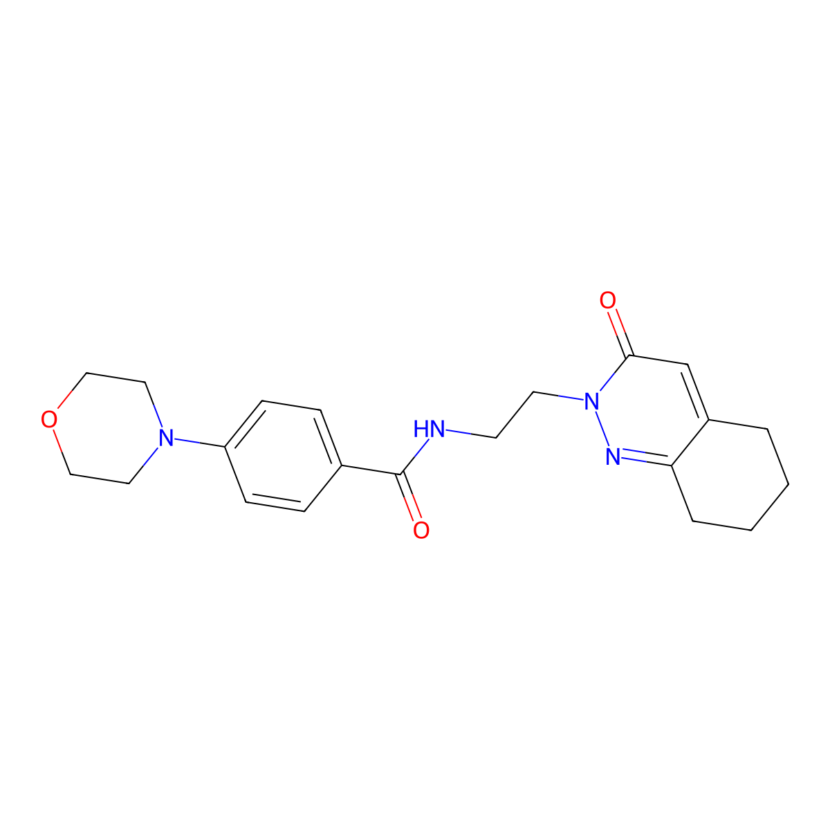 4-morpholino-N-(2-(3-oxo-5,6,7,8-tetrahydrocinnolin-2(3H)-yl)ethyl)benzamide molecular structure, CAS 2034429-92-8