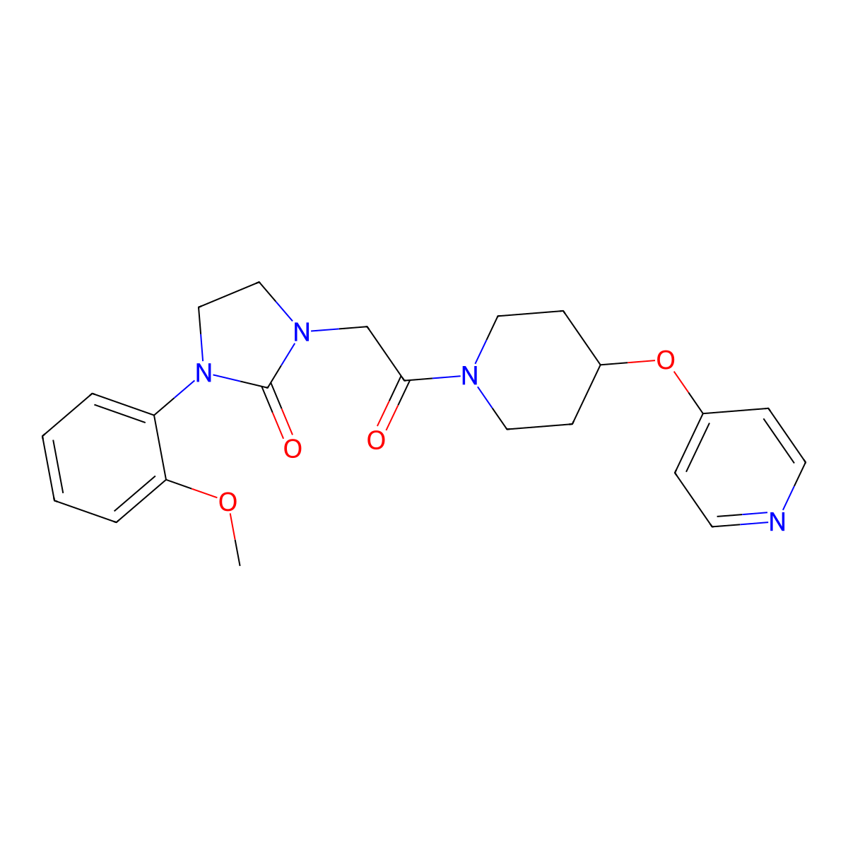 1-(2-Methoxyphenyl)-3-{2-oxo-2-[4-(pyridin-4-yloxy)piperidin-1-yl]ethyl}imidazolidin-2-one molecular structure, CAS 2034429-94-0