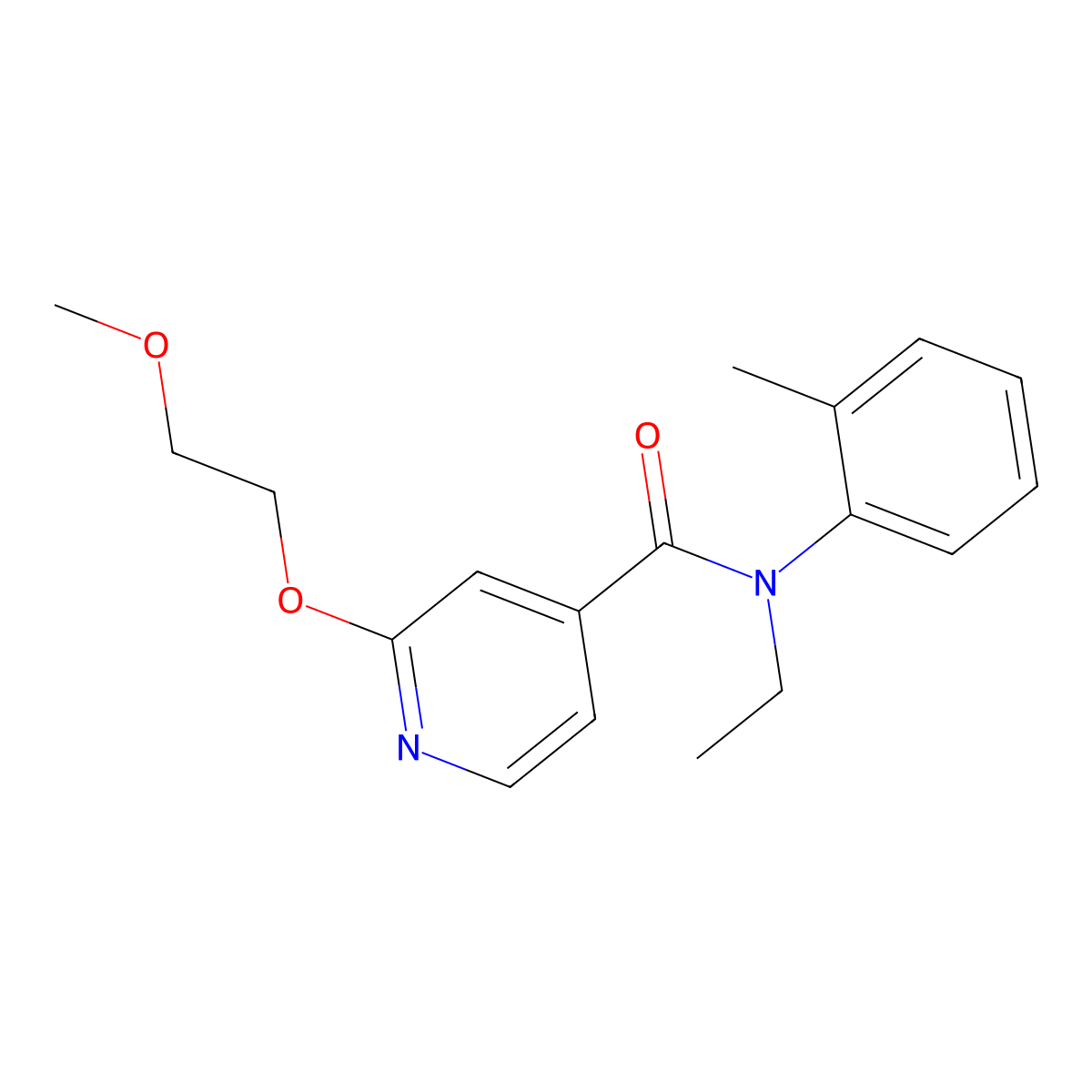 N-ethyl-2-(2-methoxyethoxy)-N-(o-tolyl)isonicotinamide molecular structure, CAS 2034429-96-2