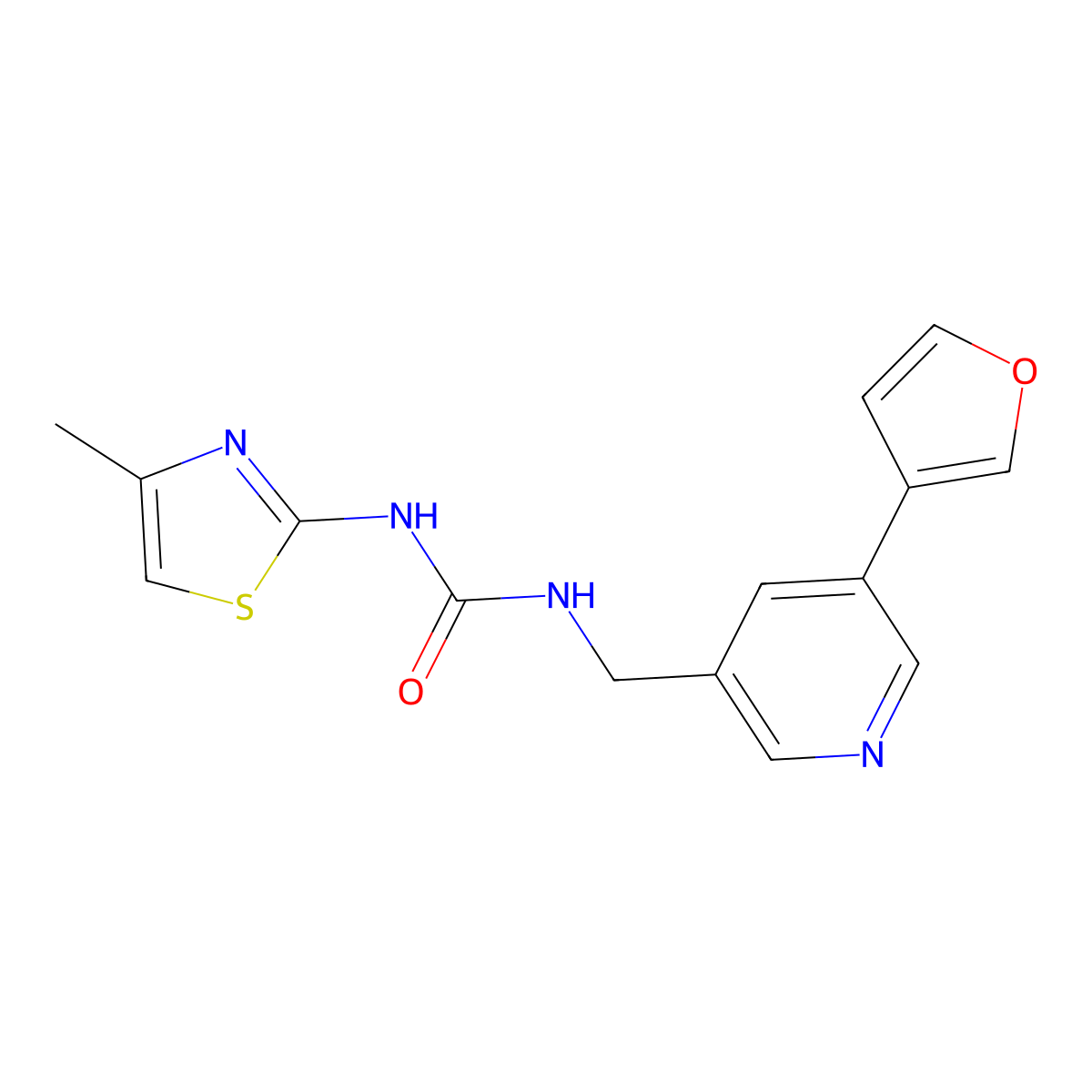 1-((5-(Furan-3-yl)pyridin-3-yl)methyl)-3-(4-methylthiazol-2-yl)urea molecular structure, CAS 2034429-98-4
