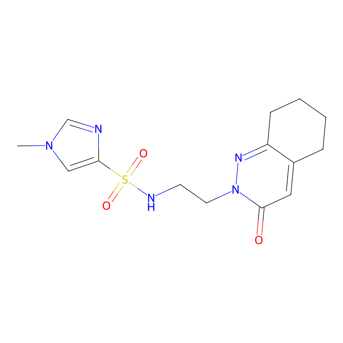 1-methyl-N-(2-(3-oxo-5,6,7,8-tetrahydrocinnolin-2(3H)-yl)ethyl)-1H-imidazole-4-sulfonamide molecular structure, CAS 2034430-00-5