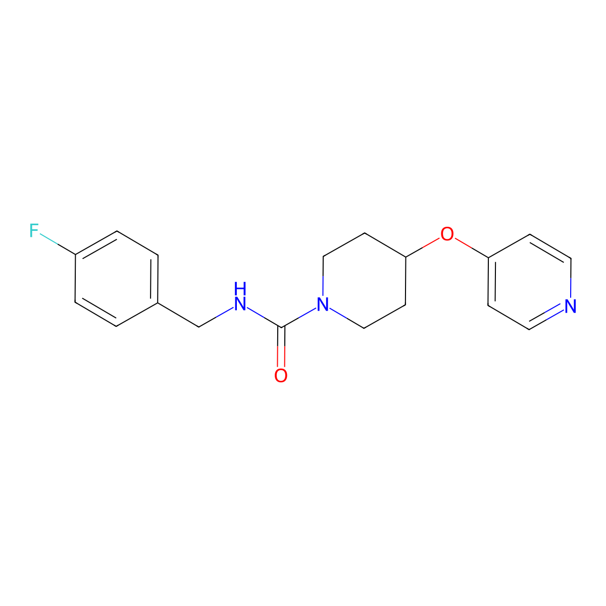 N-(4-fluorobenzyl)-4-(pyridin-4-yloxy)piperidine-1-carboxamide molecular structure, CAS 2034430-01-6