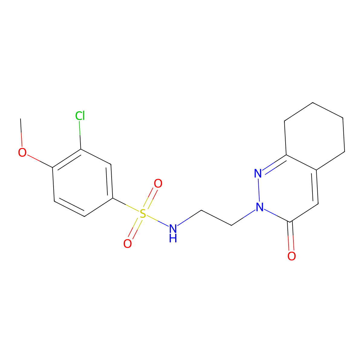 3-chloro-4-methoxy-N-(2-(3-oxo-5,6,7,8-tetrahydrocinnolin-2(3H)-yl)ethyl)benzenesulfonamide molecular structure, CAS 2034430-04-9