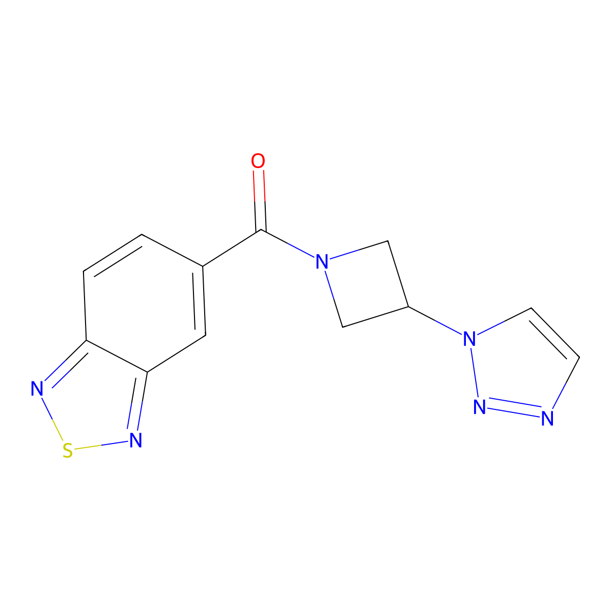 (3-(1H-1,2,3-triazol-1-yl)azetidin-1-yl)(benzo[c][1,2,5]thiadiazol-5-yl)methanone molecular structure, CAS 2034430-05-0