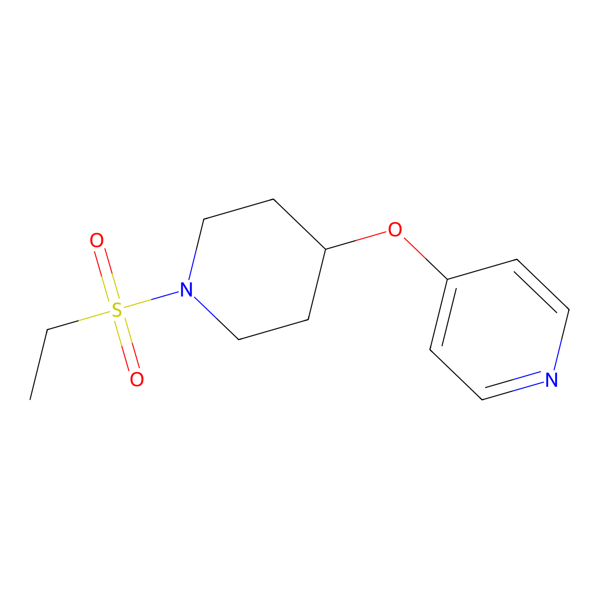 4-((1-(Ethylsulfonyl)piperidin-4-yl)oxy)pyridine molecular structure, CAS 2034430-06-1