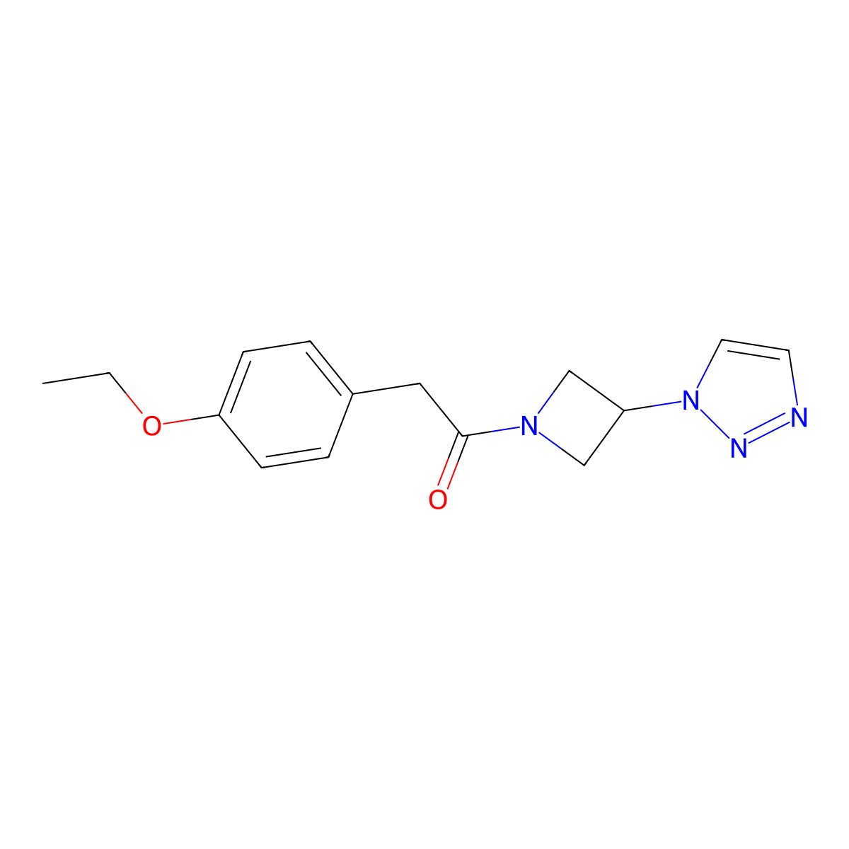 1-(3-(1H-1,2,3-triazol-1-yl)azetidin-1-yl)-2-(4-ethoxyphenyl)ethanone molecular structure, CAS 2034430-12-9