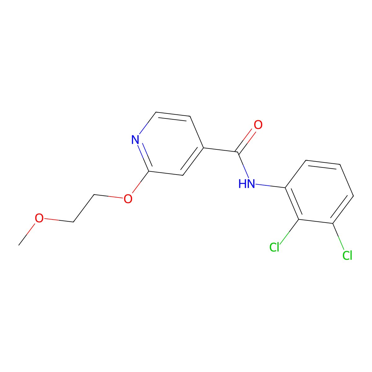 N-(2,3-dichlorophenyl)-2-(2-methoxyethoxy)isonicotinamide molecular structure, CAS 2034430-13-0