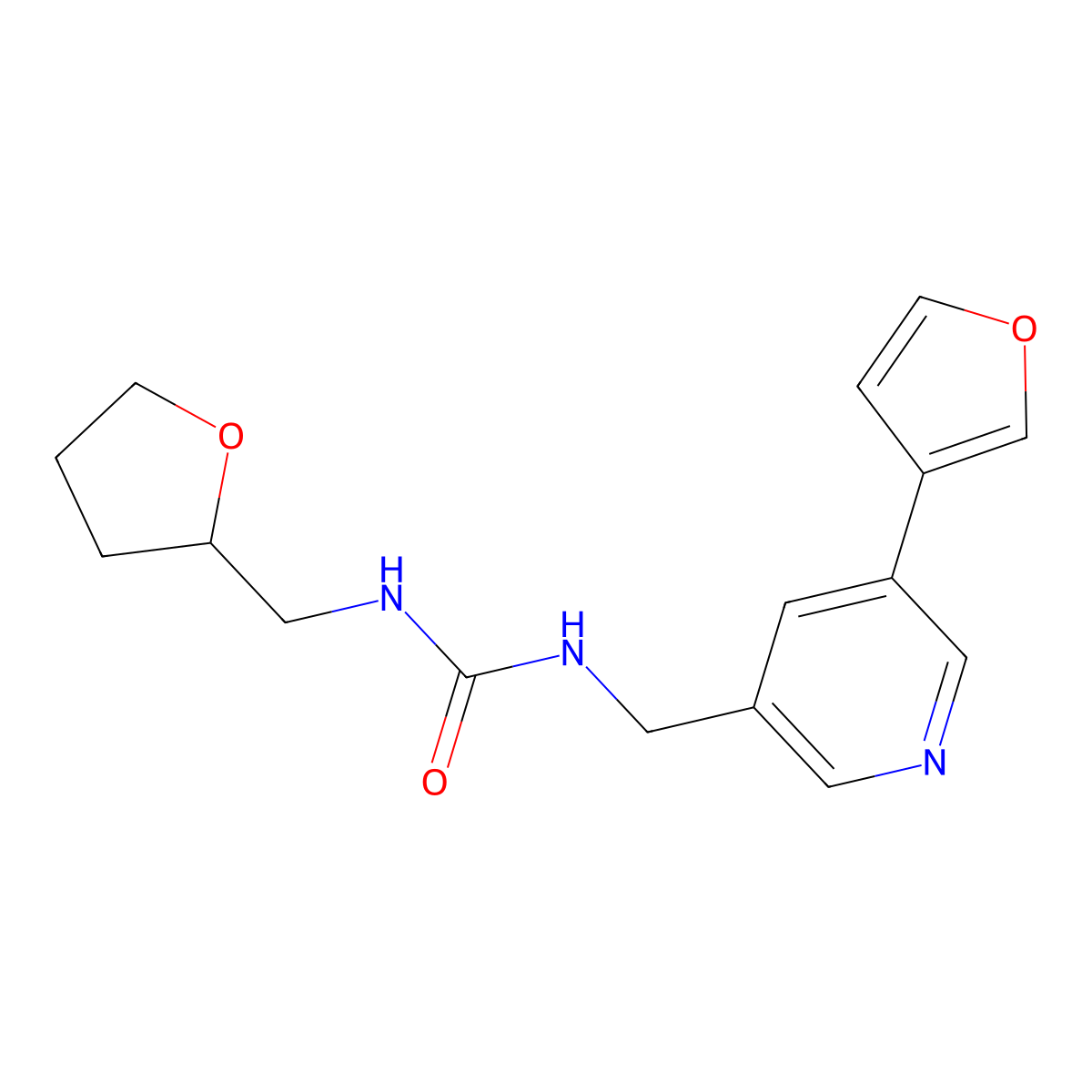 1-((5-(Furan-3-yl)pyridin-3-yl)methyl)-3-((tetrahydrofuran-2-yl)methyl)urea molecular structure, CAS 2034430-17-4