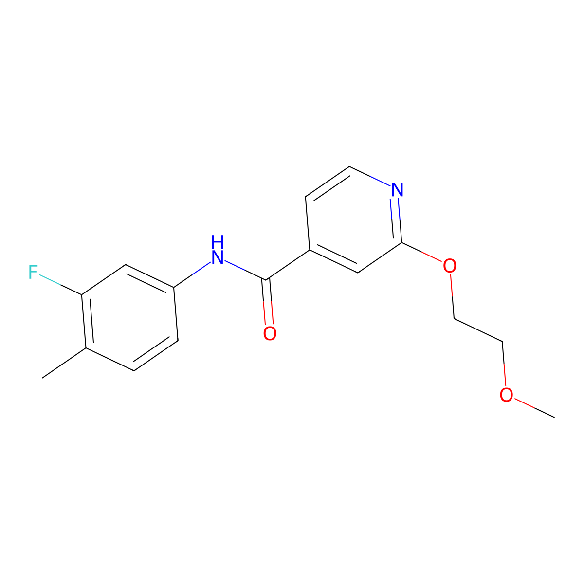 N-(3-fluoro-4-methylphenyl)-2-(2-methoxyethoxy)isonicotinamide molecular structure, CAS 2034430-18-5