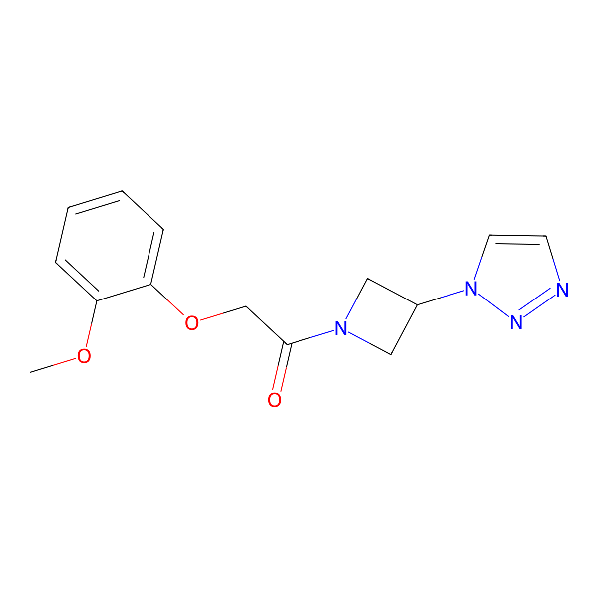 1-(3-(1H-1,2,3-triazol-1-yl)azetidin-1-yl)-2-(2-methoxyphenoxy)ethanone molecular structure, CAS 2034430-22-1