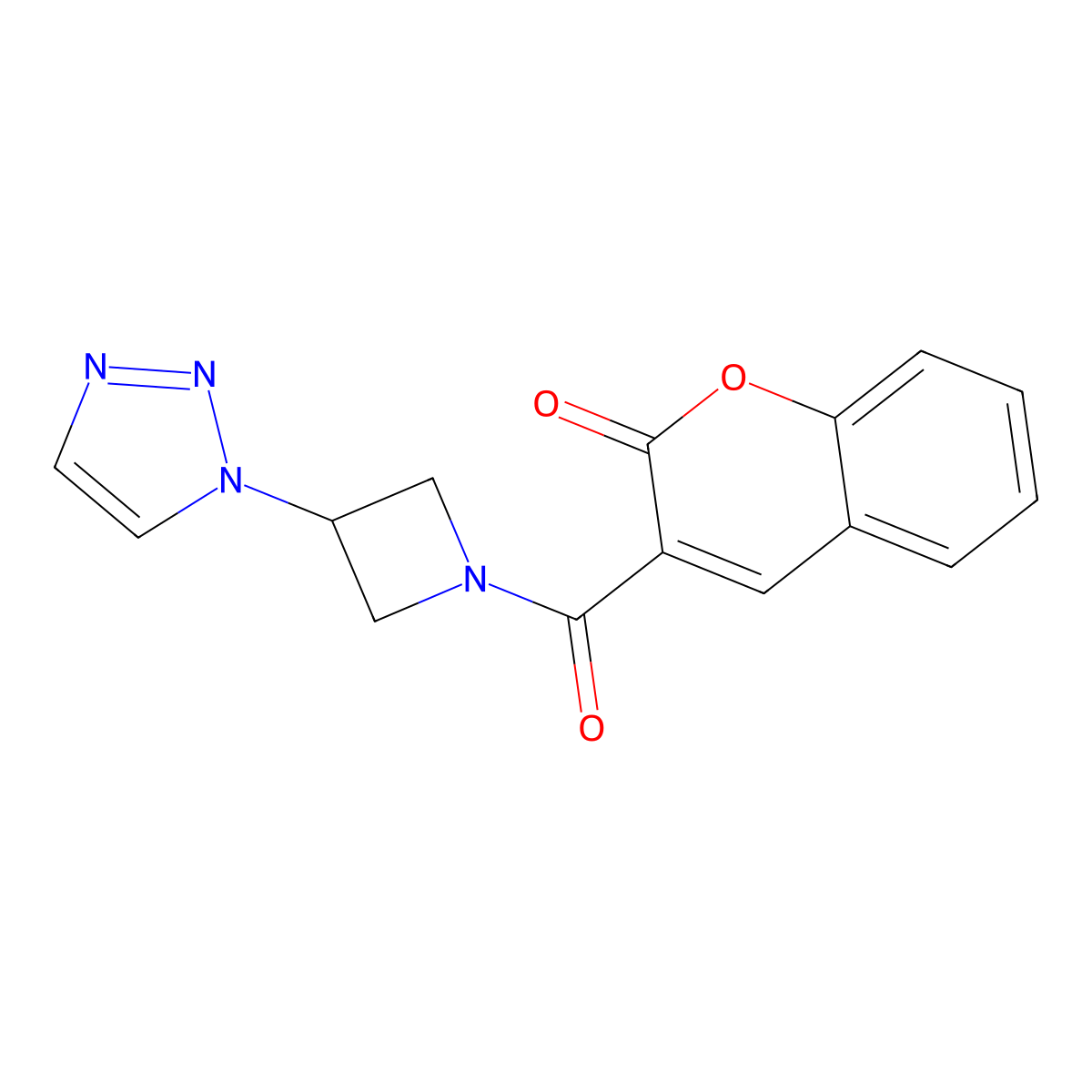 3-[3-(1H-1,2,3-triazol-1-yl)azetidine-1-carbonyl]-2H-chromen-2-one molecular structure, CAS 2034430-34-5