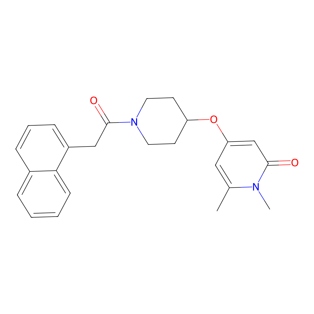 1,6-dimethyl-4-((1-(2-(naphthalen-1-yl)acetyl)piperidin-4-yl)oxy)pyridin-2(1H)-one molecular structure, CAS 2034430-41-4