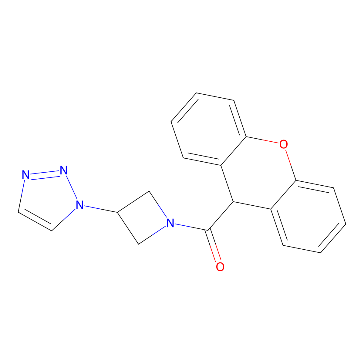 (3-(1H-1,2,3-triazol-1-yl)azetidin-1-yl)(9H-xanthen-9-yl)methanone molecular structure, CAS 2034430-48-1