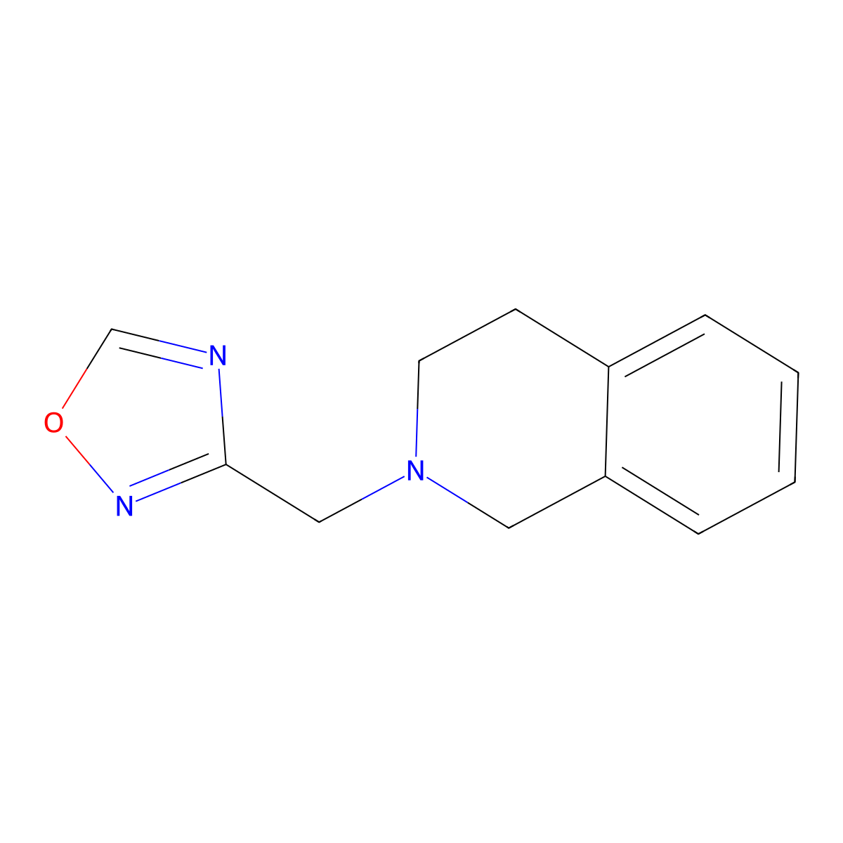 3-((3,4-dihydroisoquinolin-2(1H)-yl)methyl)-1,2,4-oxadiazole molecular structure, CAS 2034430-57-2