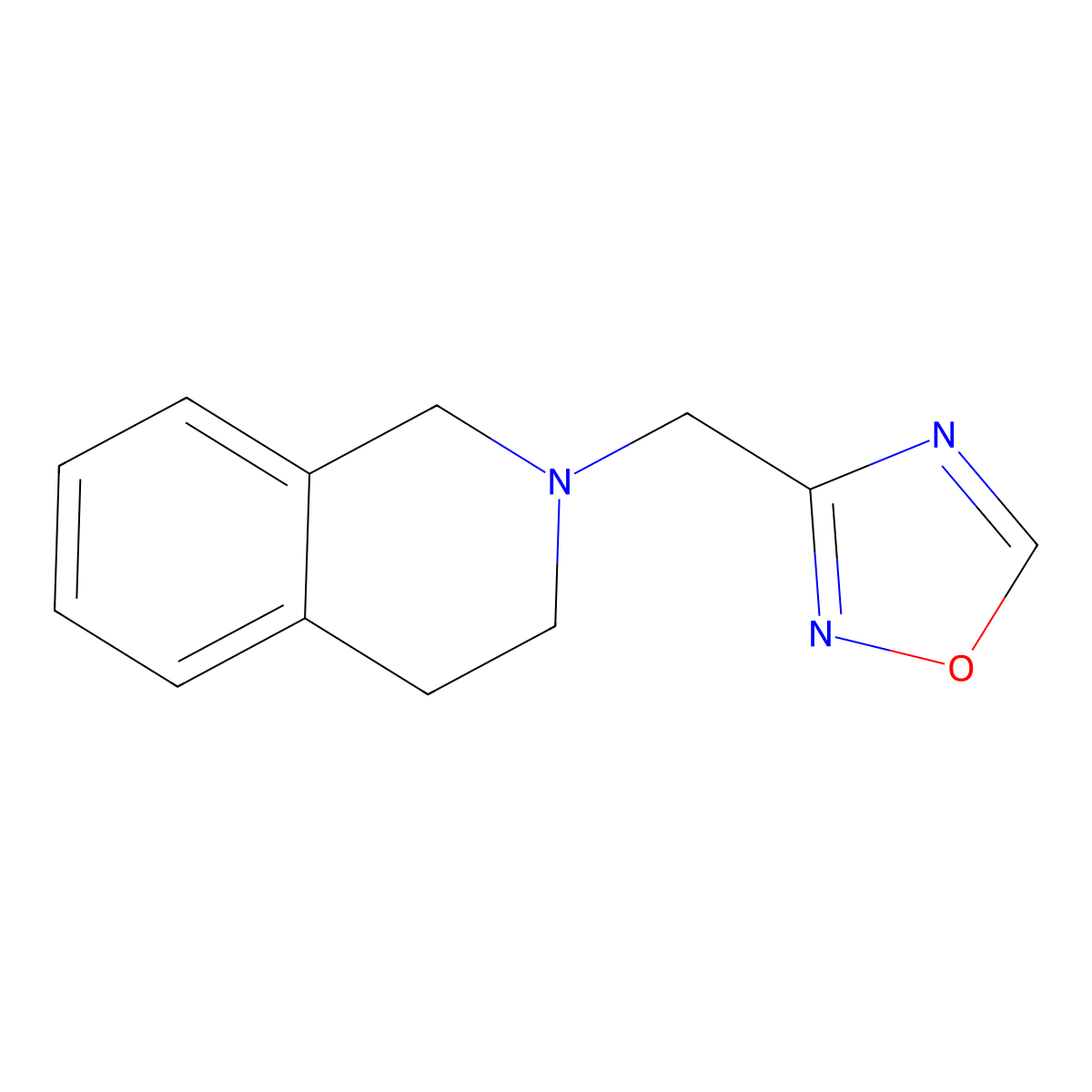 3-((3,4-dihydroisoquinolin-2(1H)-yl)methyl)-1,2,4-oxadiazole molecular structure, CAS 2034430-57-2