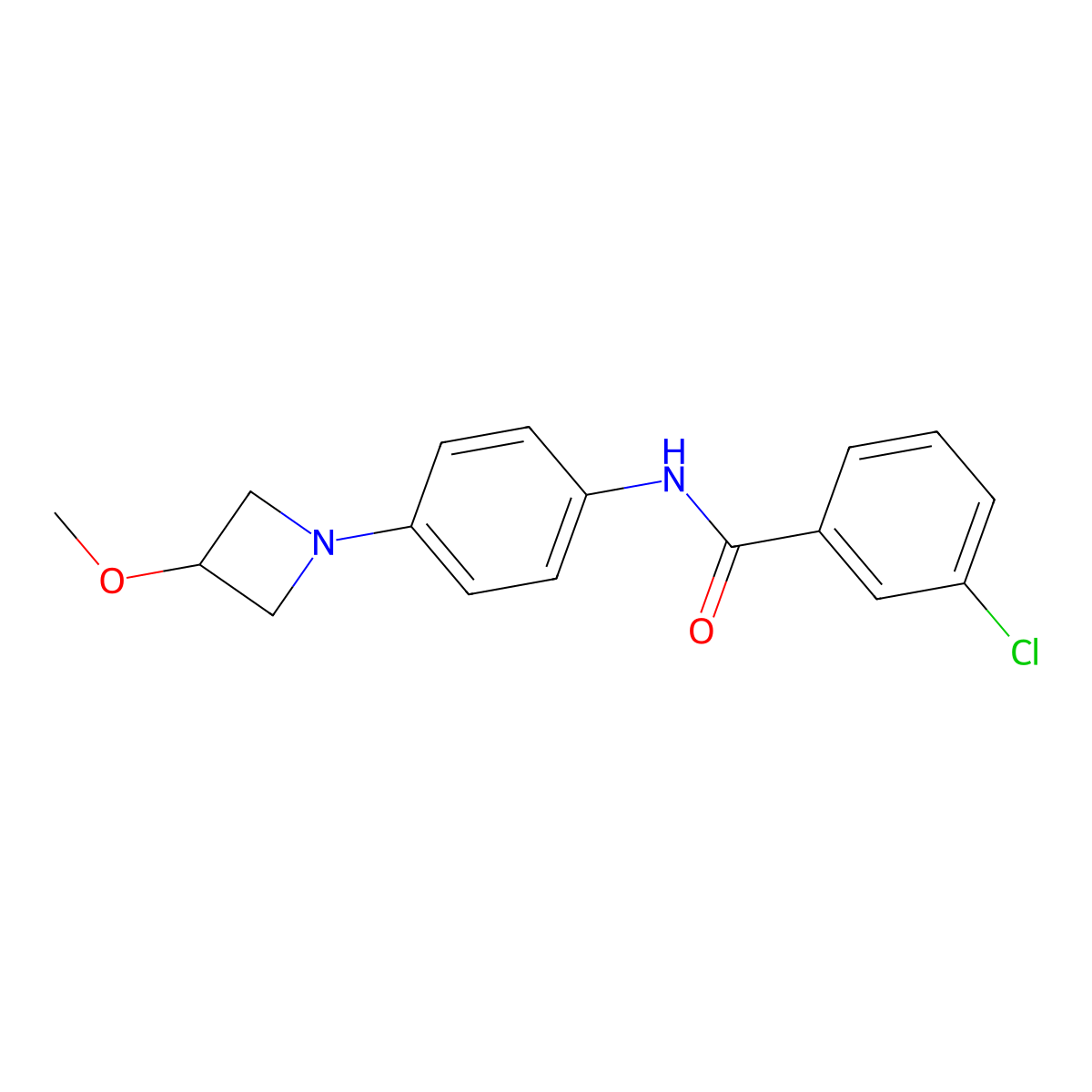 3-chloro-N-[4-(3-methoxyazetidin-1-yl)phenyl]benzamide molecular structure, CAS 2034430-61-8