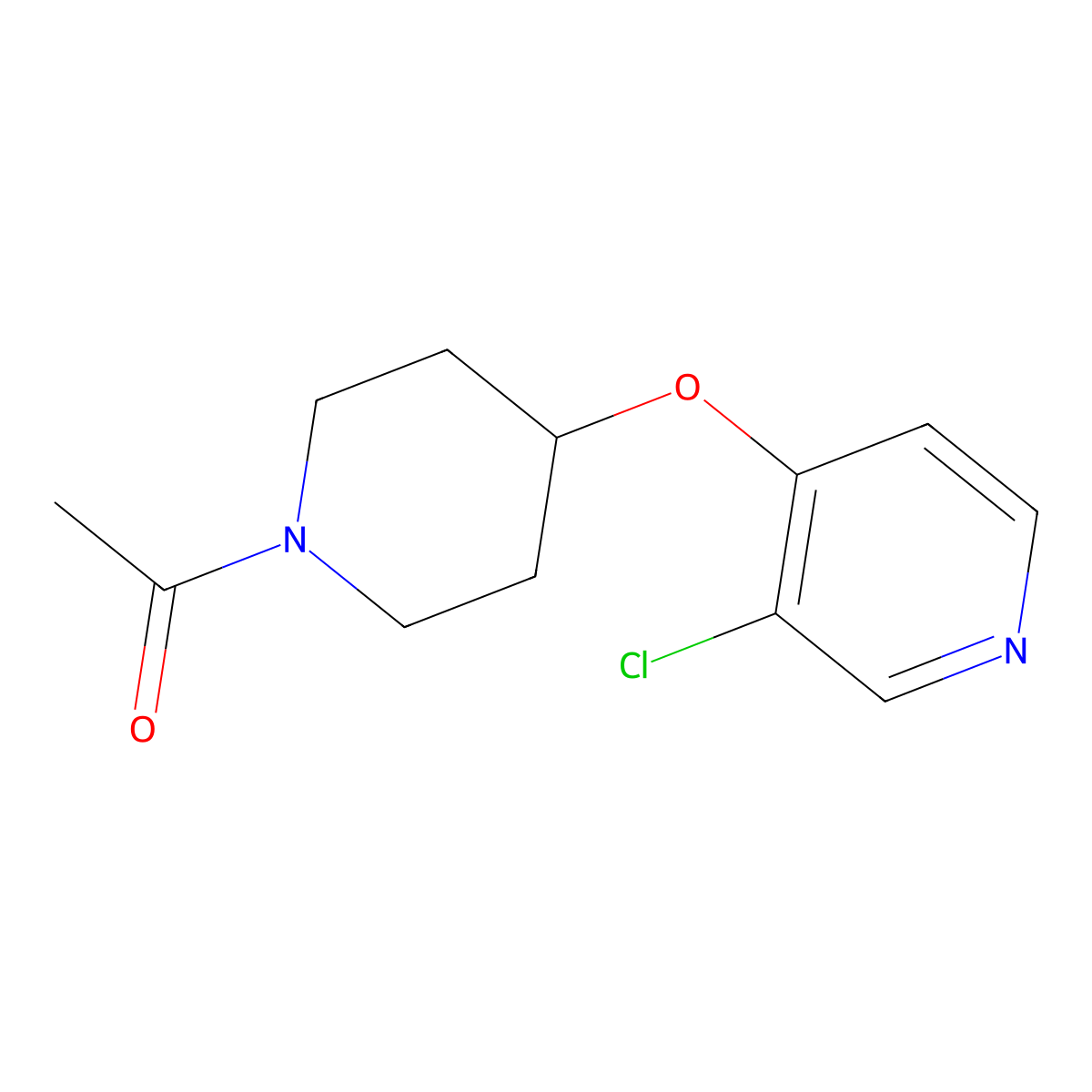 1-(4-((3-Chloropyridin-4-yl)oxy)piperidin-1-yl)ethanone molecular structure, CAS 2034430-63-0