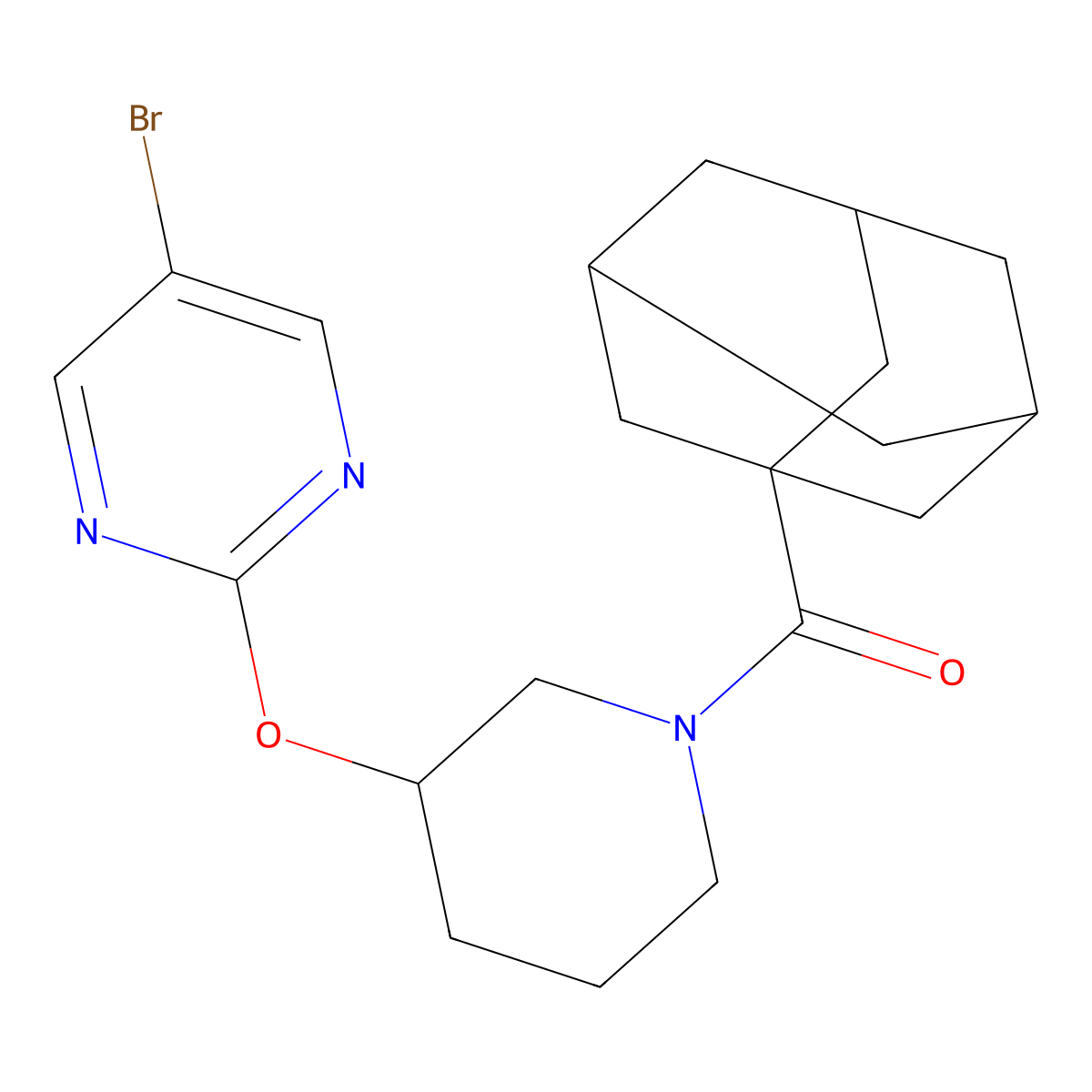 2-{[1-(Adamantane-1-carbonyl)piperidin-3-yl]oxy}-5-bromopyrimidine molecular structure, CAS 2034430-65-2