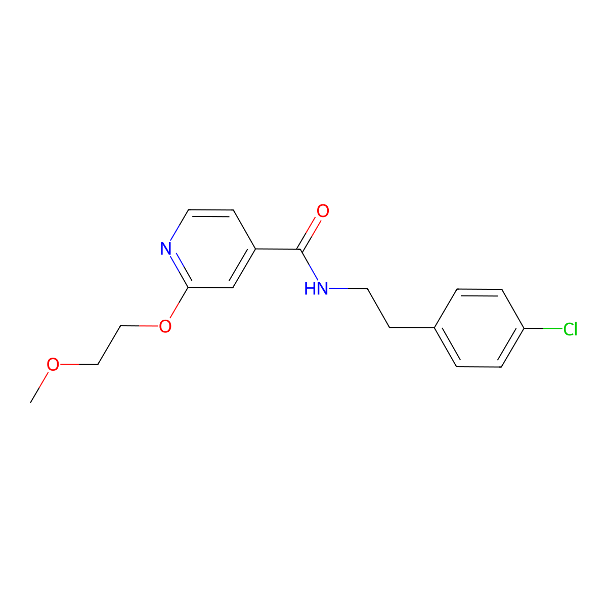 N-(4-chlorophenethyl)-2-(2-methoxyethoxy)isonicotinamide molecular structure, CAS 2034430-67-4