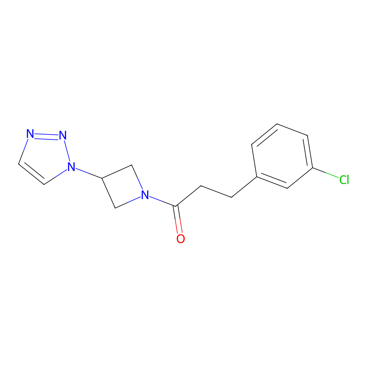 1-(3-(1H-1,2,3-triazol-1-yl)azetidin-1-yl)-3-(3-chlorophenyl)propan-1-one molecular structure, CAS 2034430-70-9