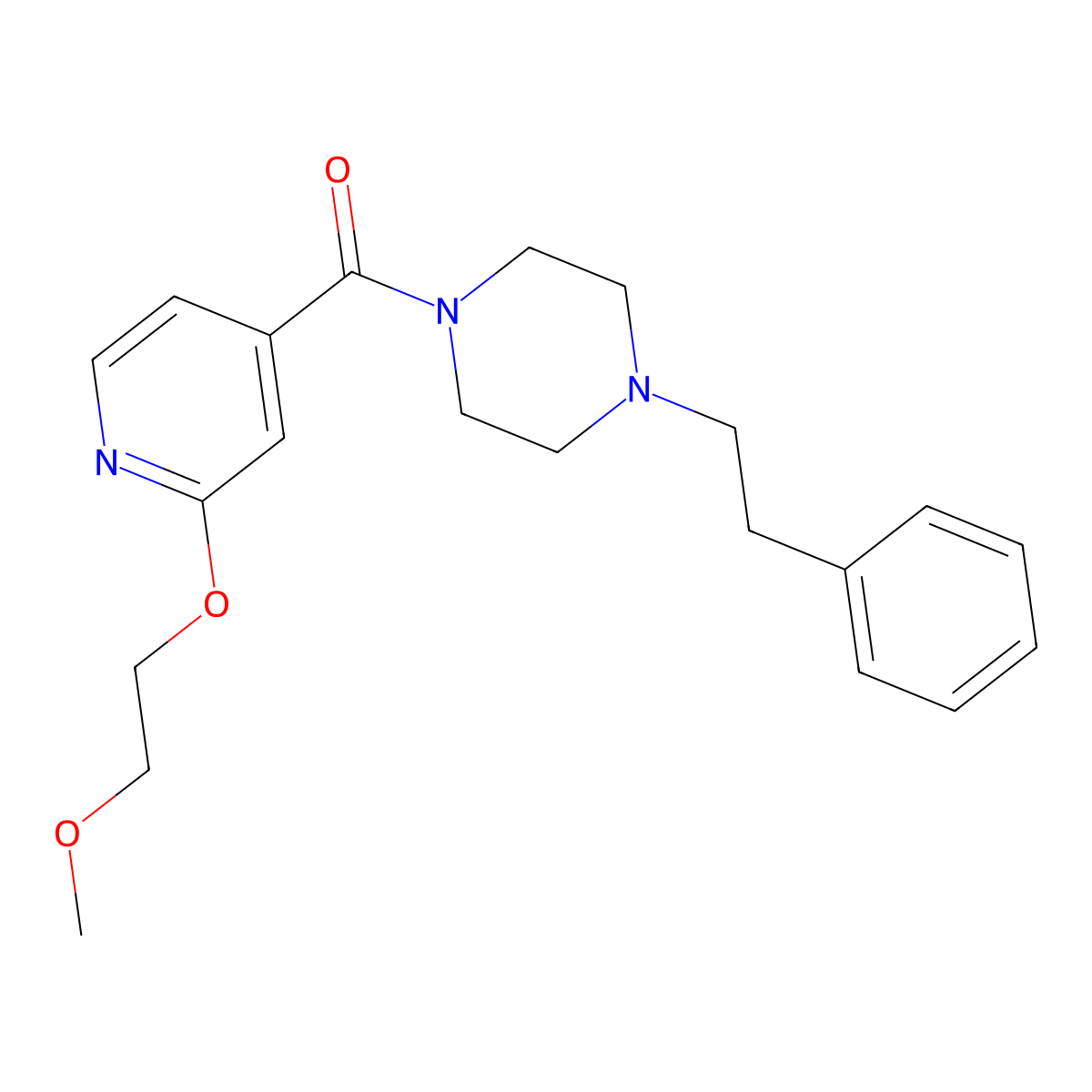 (2-(2-Methoxyethoxy)pyridin-4-yl)(4-phenethylpiperazin-1-yl)methanone molecular structure, CAS 2034430-75-4