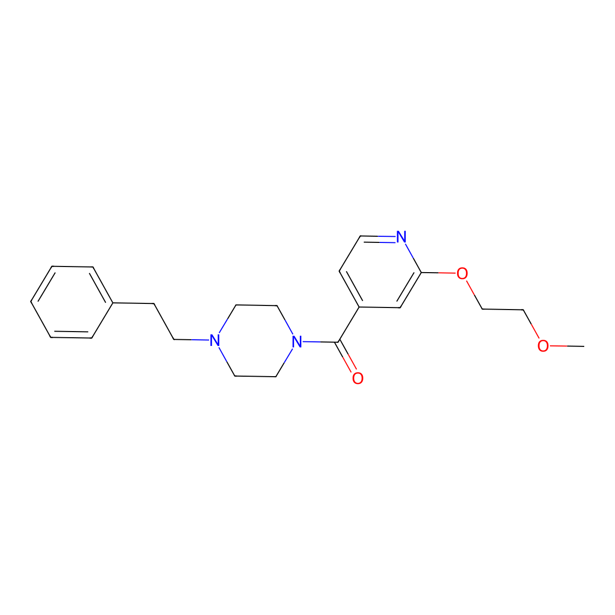 (2-(2-Methoxyethoxy)pyridin-4-yl)(4-phenethylpiperazin-1-yl)methanone molecular structure, CAS 2034430-75-4