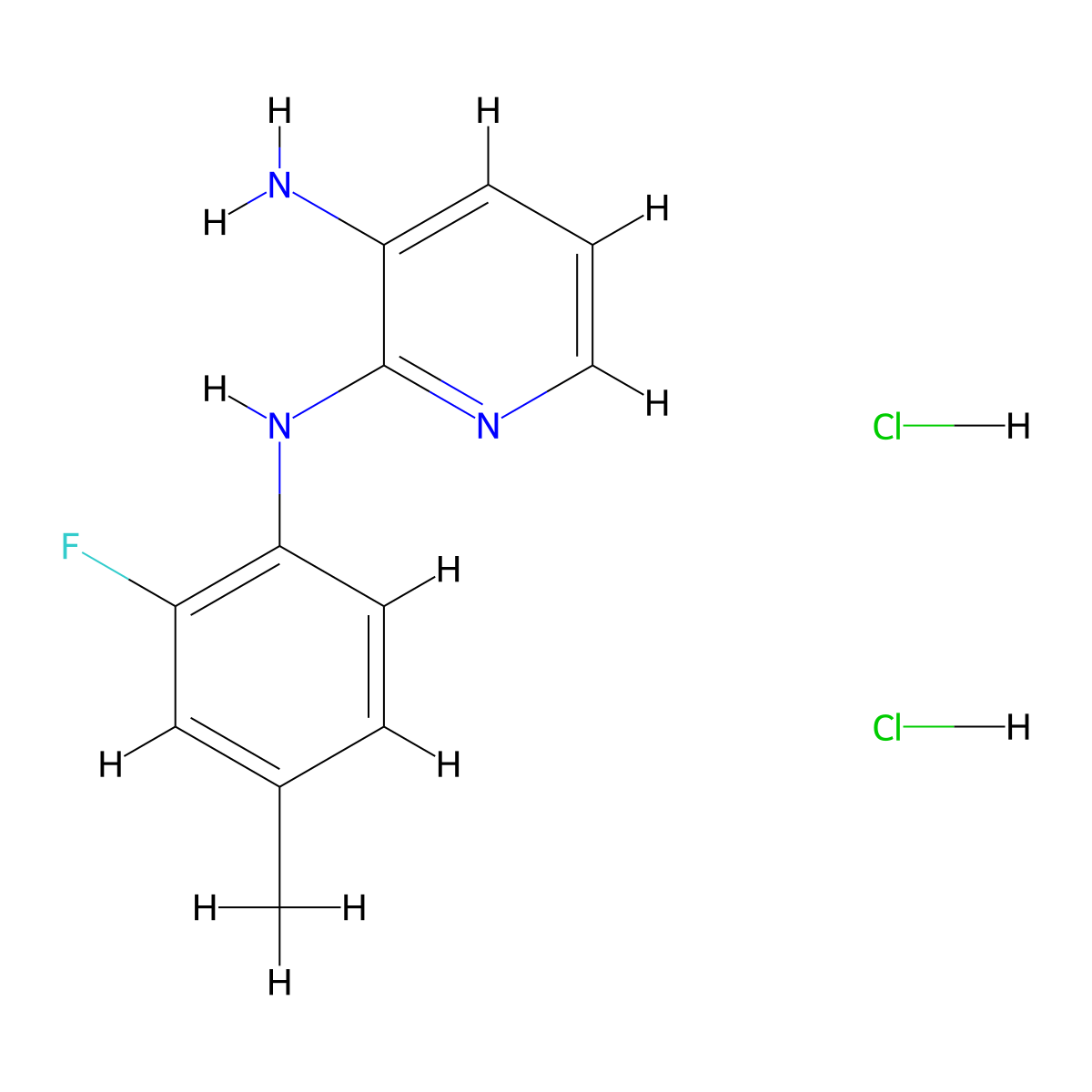 N2-(2-fluoro-4-methylphenyl)pyridine-2,3-diamine dihydrochloride molecular structure, CAS 2034430-77-6