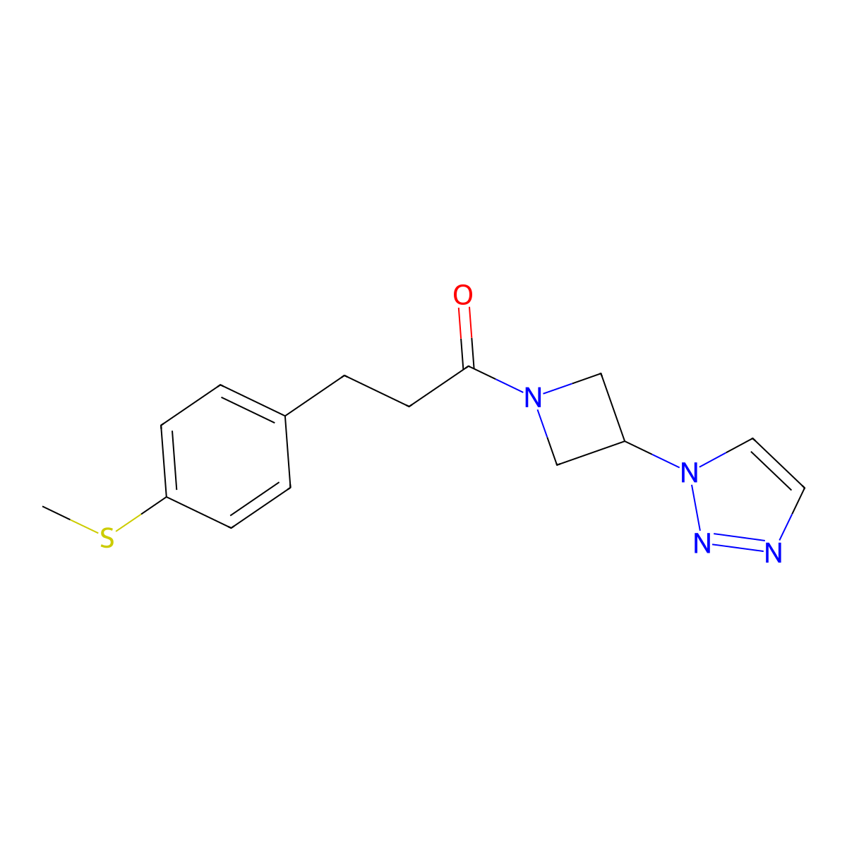 1-(3-(1H-1,2,3-triazol-1-yl)azetidin-1-yl)-3-(4-(methylthio)phenyl)propan-1-one molecular structure, CAS 2034430-78-7